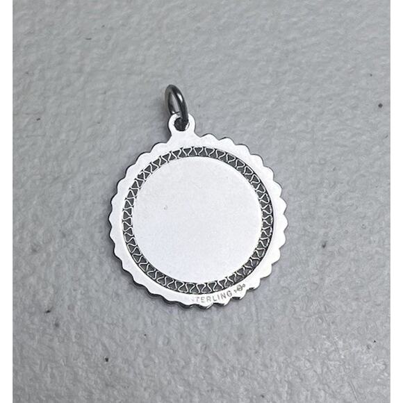 925 Sterling Silver Happy Birthday Pendant Charm Round Vintage Gift Jewelry - Picture 2 of 5